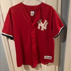 Mens XL Majestic New York Yankees Red Jersey